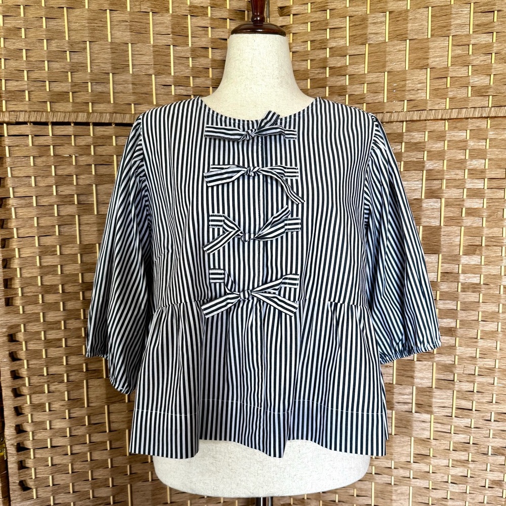 NWOT Velvet Heart 3/4 sleeve striped cotton top XL
